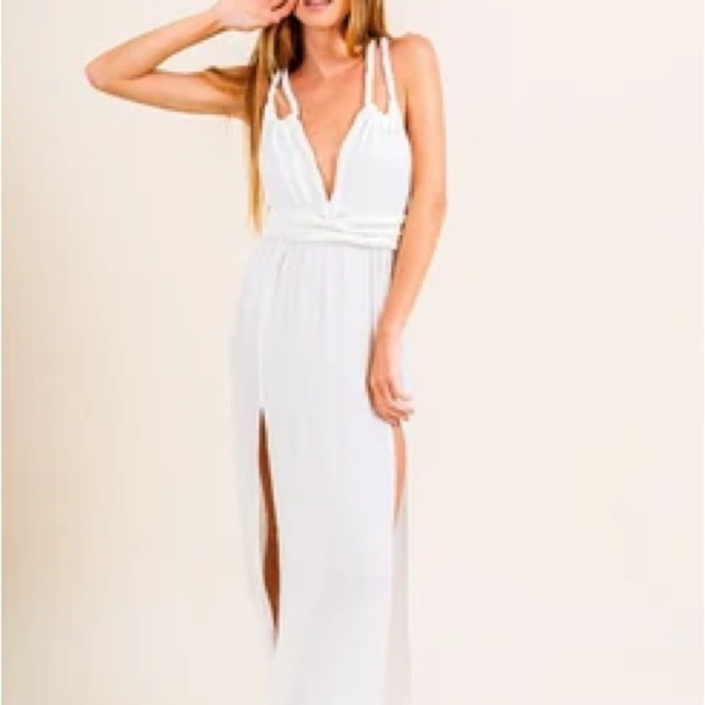 Forever 21 White Maxi Dress with Slit
